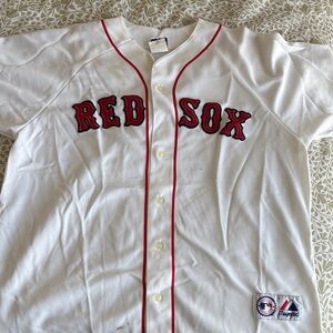 Majestic White Red Sox Baseball Jersey
